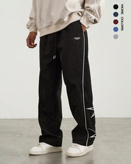 S-2XL American Style Retro Embroidered Straight Pants