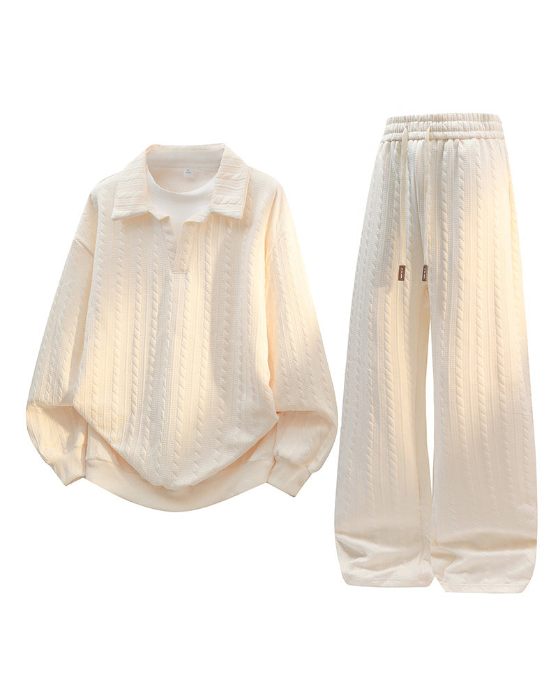 M-8XL Spring And Autumn Leisure Sports Suit Two-piece Set
