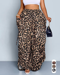 S-5XL Leopard-Print High-Waist Harlan Casual Pants