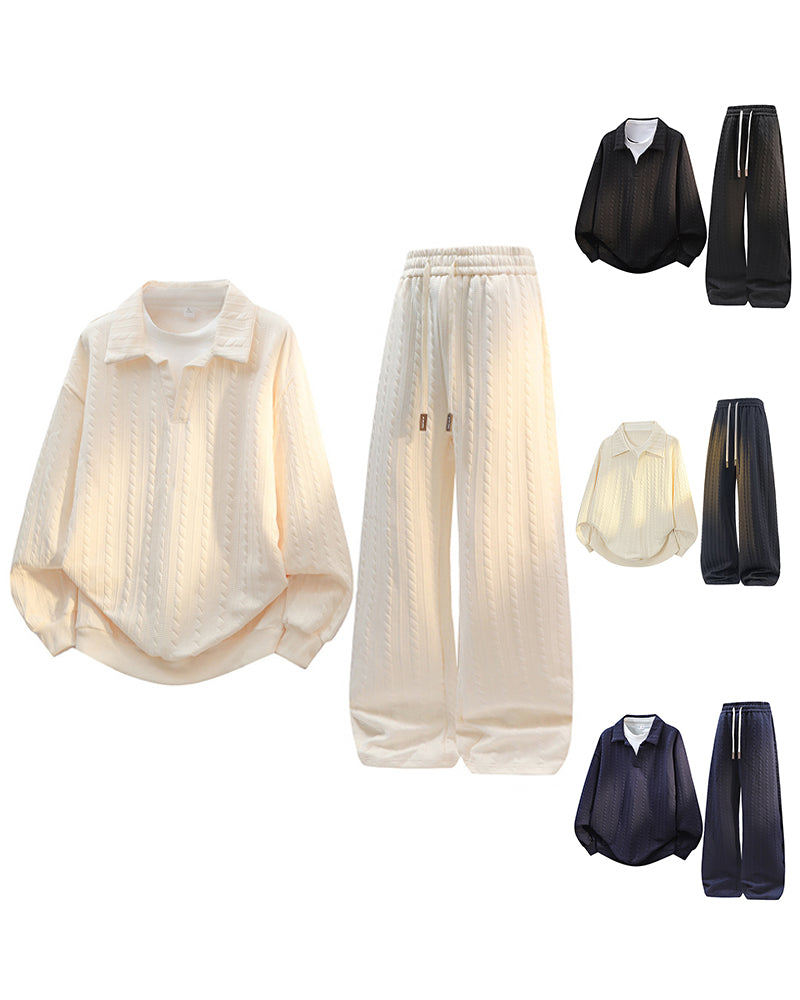 M-8XL Spring And Autumn Leisure Sports Suit Two-piece Set