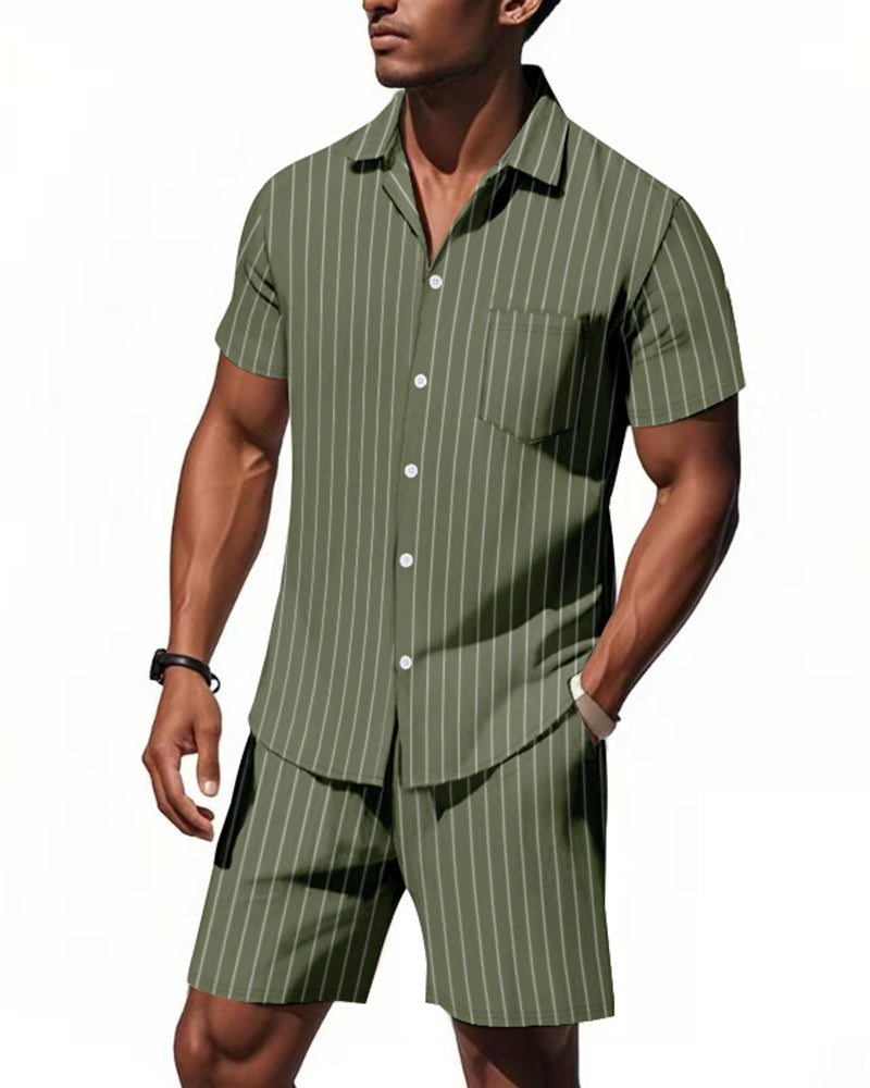 S-3XL Striped Jacquard Suit