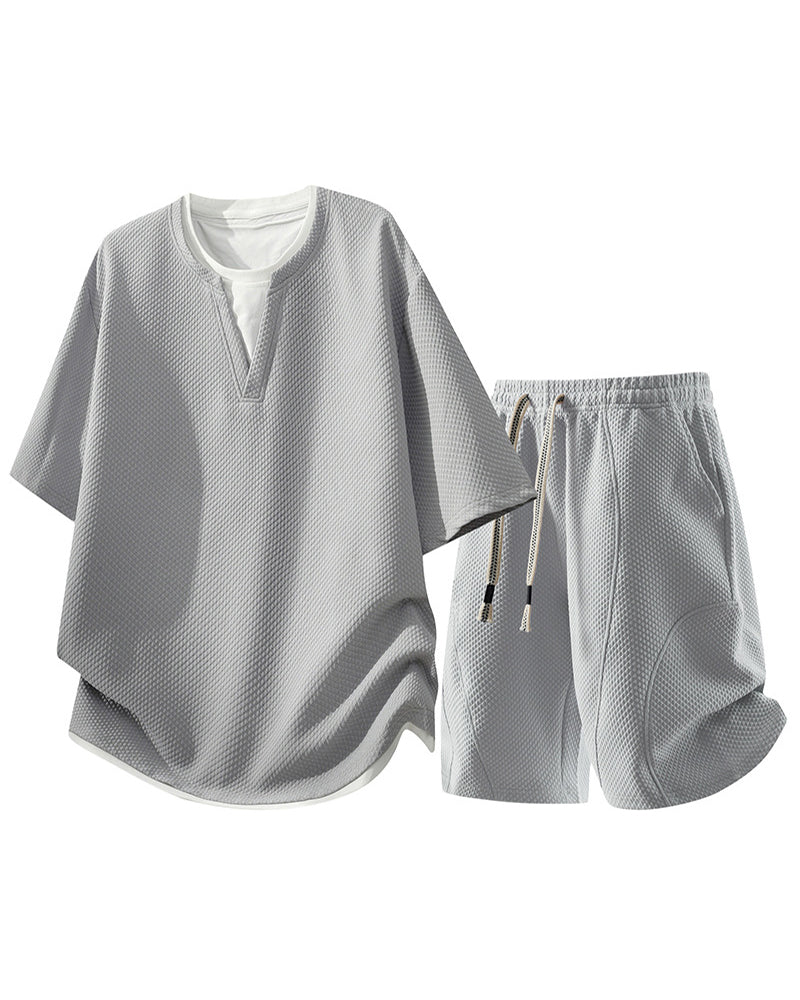 M-8XL Men's Plus Size Two-piece Sports Suit
