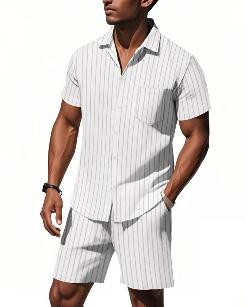 S-3XL Striped Jacquard Suit