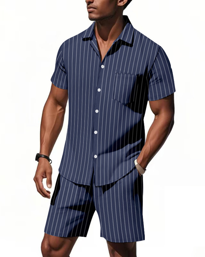S-3XL Striped Jacquard Suit