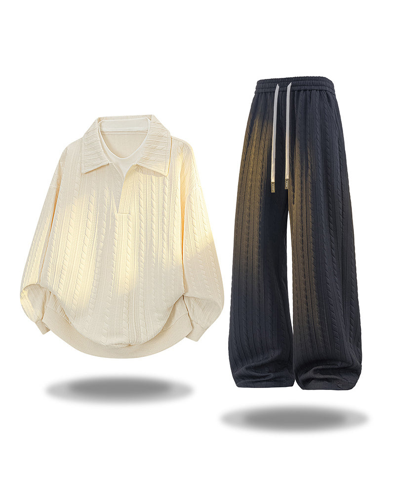 M-8XL Spring And Autumn Leisure Sports Suit Two-piece Set