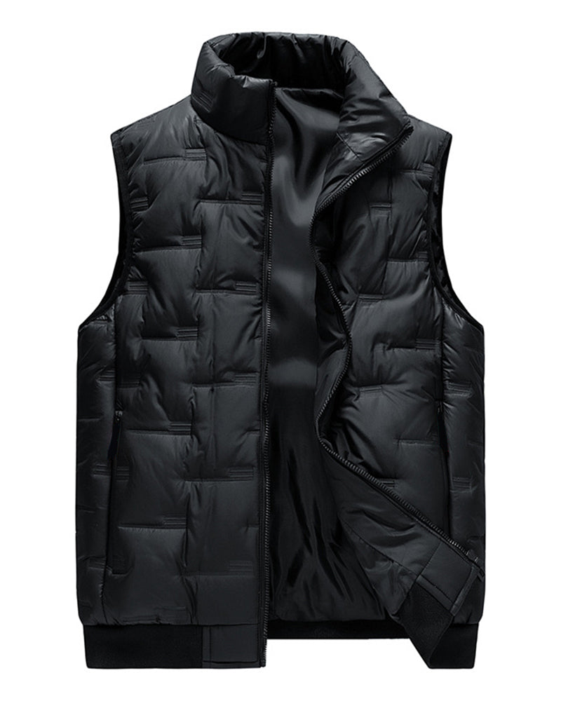 M-8XL Men's Plus Size Warm Cotton Hooded Sleeveless Jacket Vest