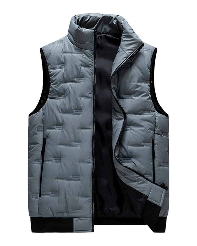 M-8XL Men's Plus Size Warm Cotton Hooded Sleeveless Jacket Vest