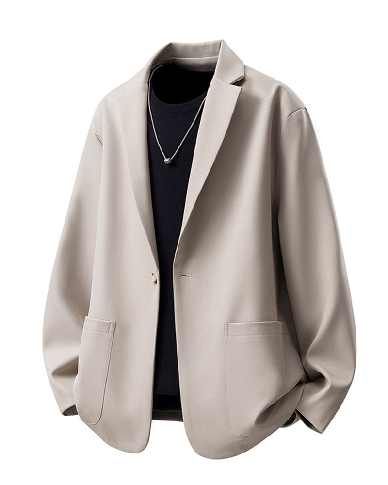 M-5XL Men's Casual Suit Jacket Wide Leg Pants Two-Piece Set-Excluding Inner T-Shirt