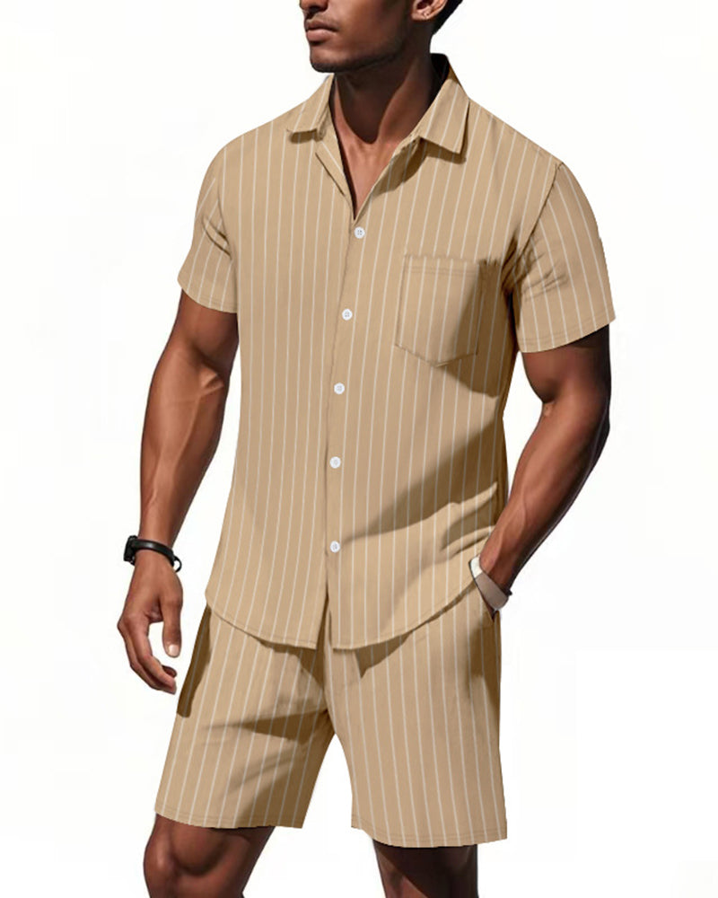 S-3XL Striped Jacquard Suit