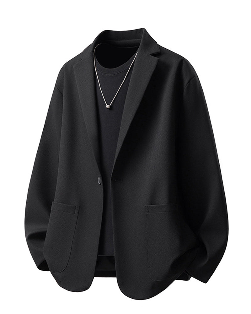 M-5XL Men's Casual Suit Jacket Wide Leg Pants Two-Piece Set-Excluding Inner T-Shirt