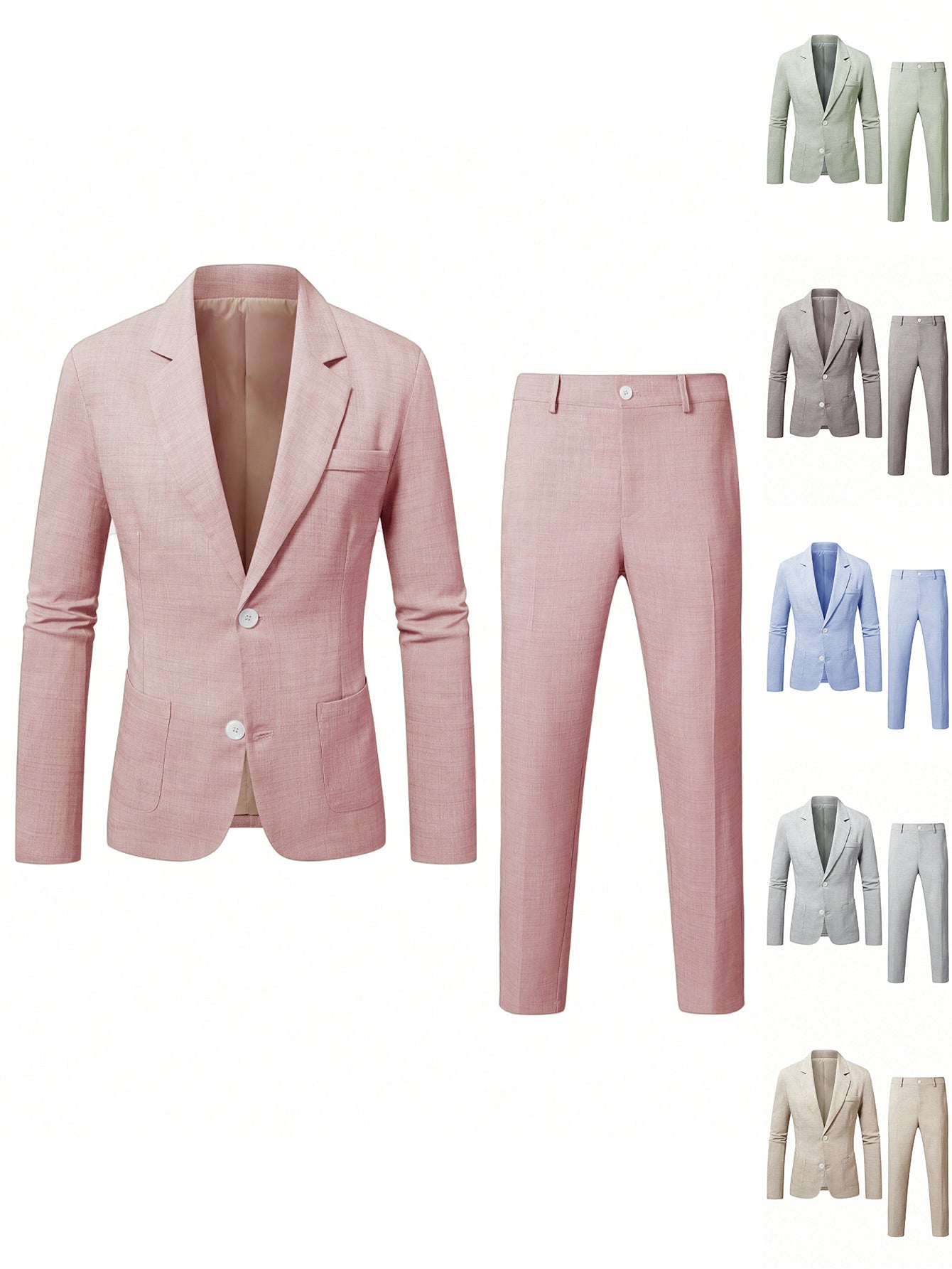 S-3XL Solid Color Suit Pants Set-Business Dinner Wedding