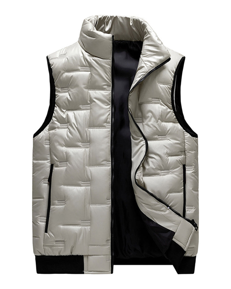 M-8XL Men's Plus Size Warm Cotton Hooded Sleeveless Jacket Vest