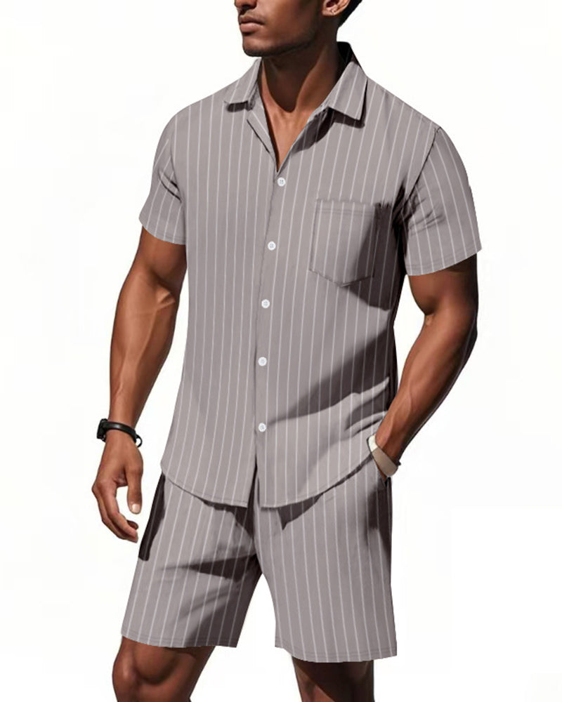 S-3XL Striped Jacquard Suit