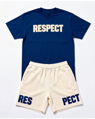 Big & Tall Men's RESPECT Letter-Print Crewneck Short-Sleeve T-Shirt And Shorts Set