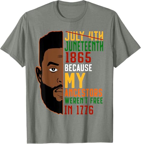 Big & Tall Men's Juneteenth Black Head Slogan Printed Crewneck Short-Sleeved T-Shirt