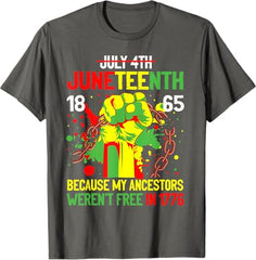 Big & Tall Men's Juneteenth Break Free Chain Fist Print Crewneck Short Sleeve T-Shirt
