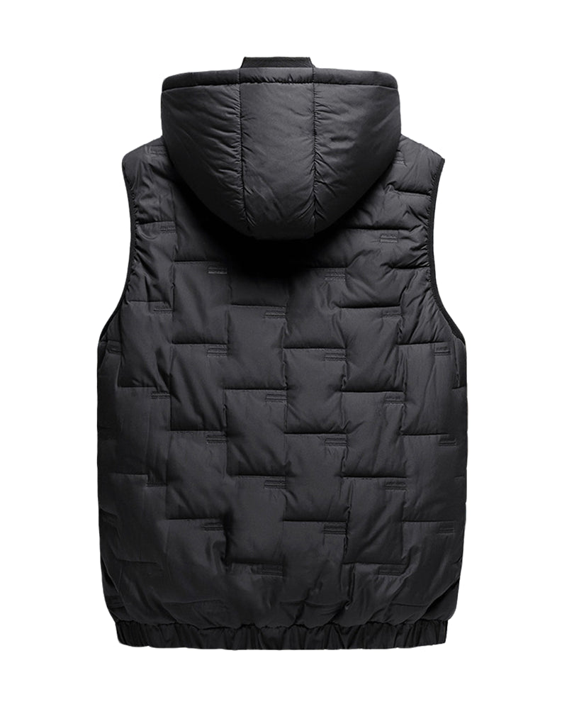 M-8XL Men's Plus Size Warm Cotton Hooded Sleeveless Jacket Vest