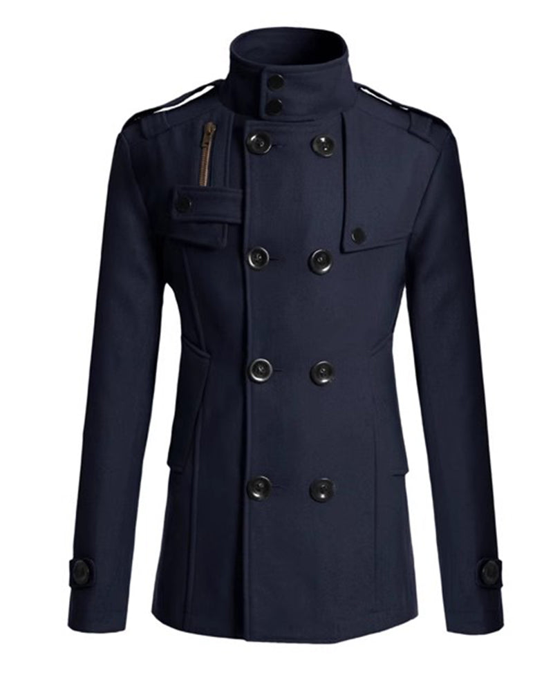 Big & Tall Men's Slim Fit Long Woolen Trench Coat M-4XL