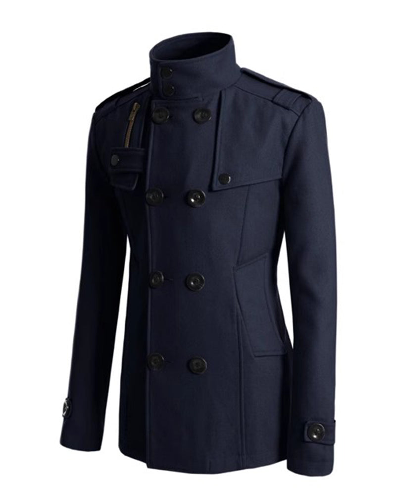 Big & Tall Men's Slim Fit Long Woolen Trench Coat M-4XL