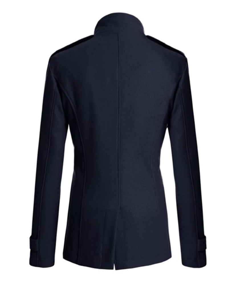 Big & Tall Men's Slim Fit Long Woolen Trench Coat M-4XL