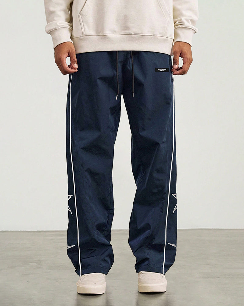 S-2XL American Style Retro Embroidered Straight Pants