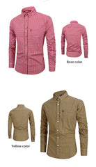Men's XS-3XL Cotton Plaid Shirt