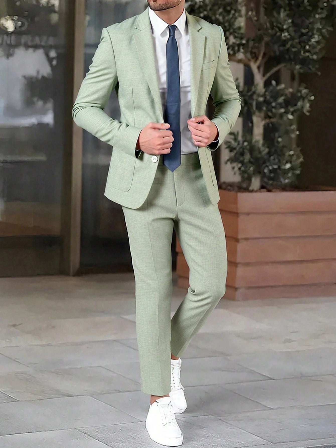 S-3XL Solid Color Suit Pants Set-Business Dinner Wedding