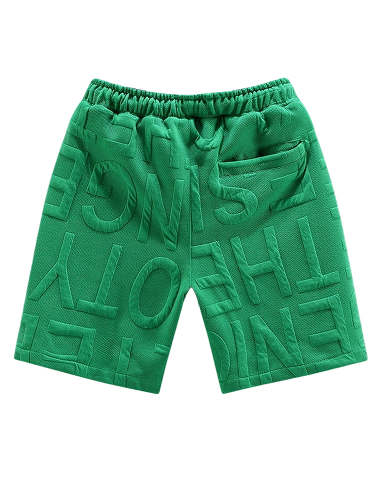 M-7XL American-style Embossed Chain-embellished Cropped Shorts