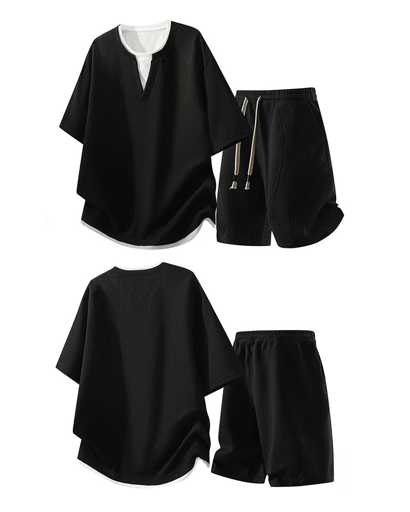 M-8XL Men's Plus Size Two-piece Sports Suit
