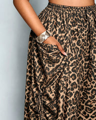 S-5XL Leopard-Print High-Waist Harlan Casual Pants