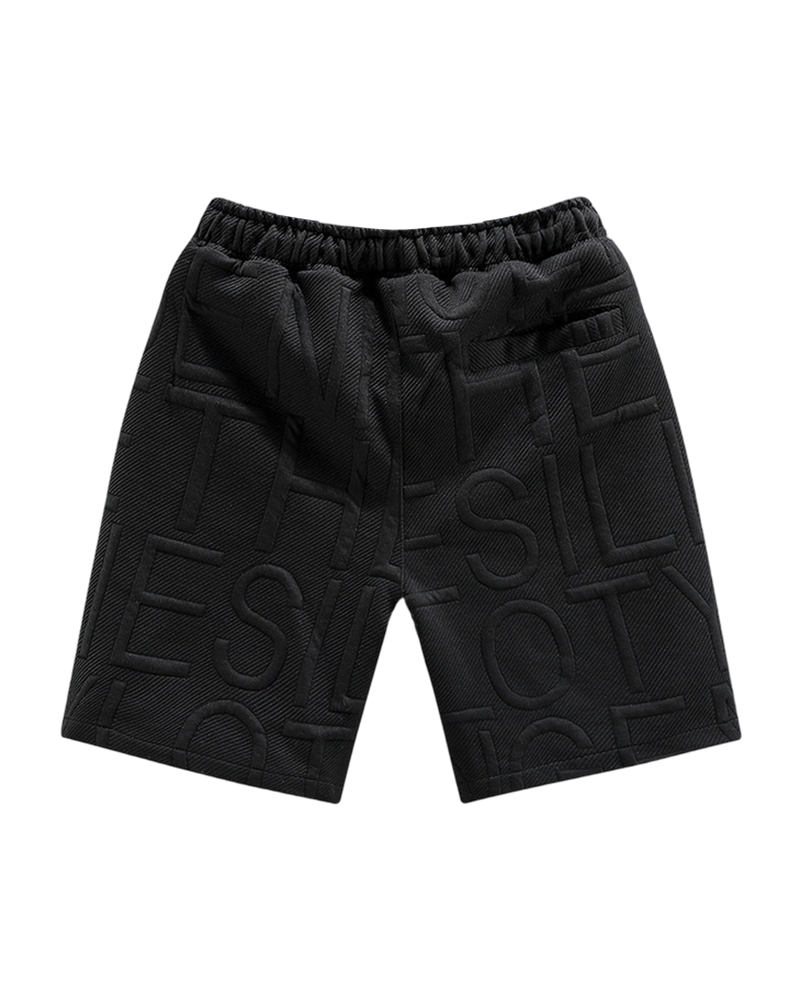 M-7XL American-style Embossed Chain-embellished Cropped Shorts