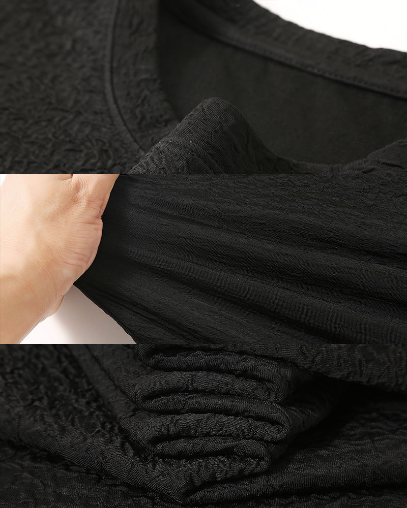 4XL-11X Quick-drying Pleated Texture Fabric Men's Large Size Short-sleeved T-shirt