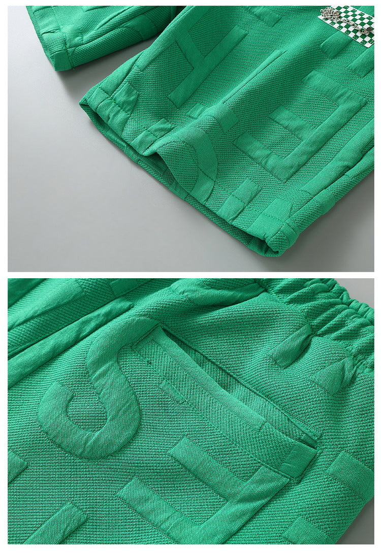 M-7XL American-style Embossed Chain-embellished Cropped Shorts