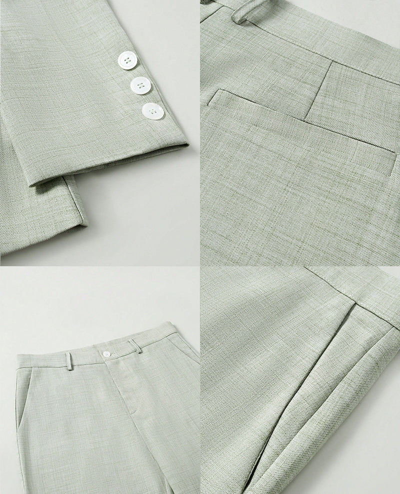 S-3XL Solid Color Suit Pants Set-Business Dinner Wedding