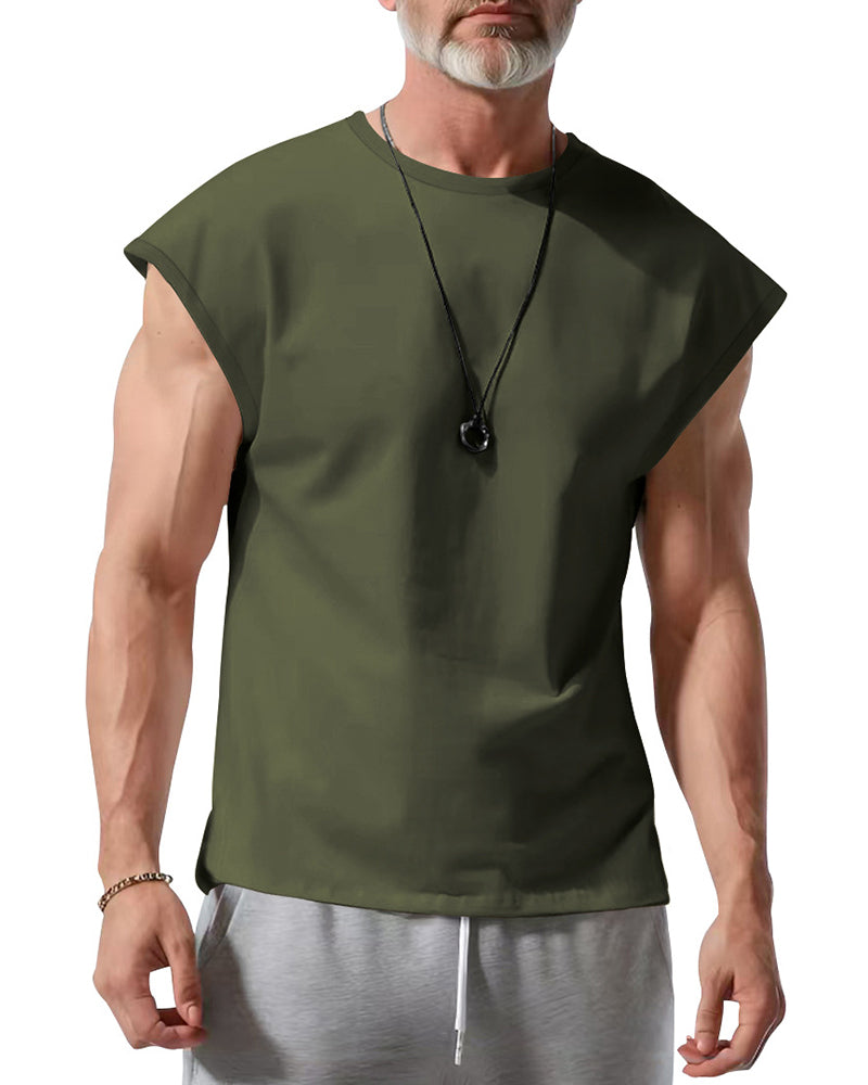 S-3XL American-style Summer Vest, Solid-color, Thin Tank Top T-shirt