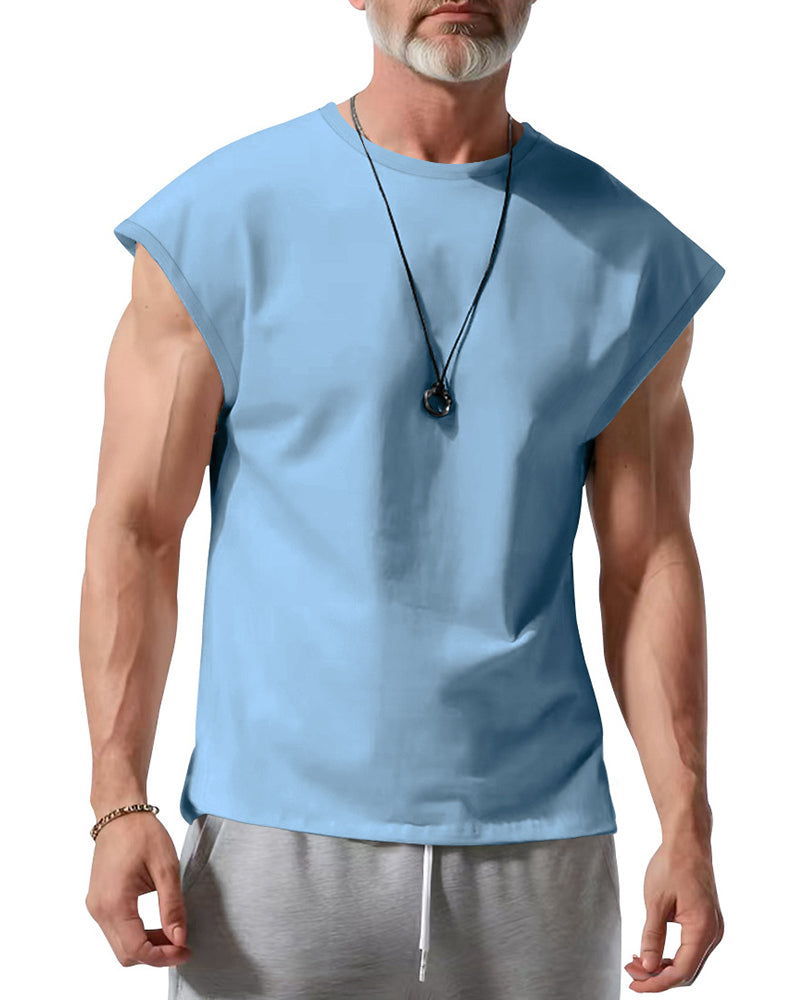 S-3XL American-style Summer Vest, Solid-color, Thin Tank Top T-shirt