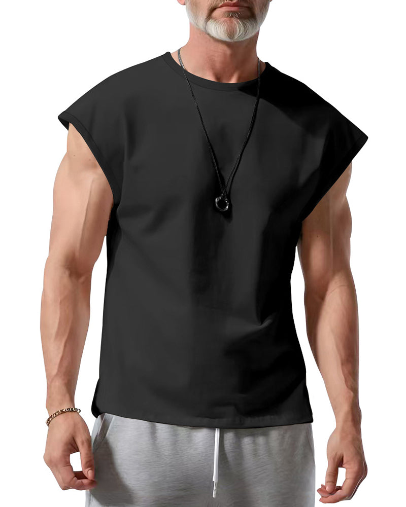 S-3XL American-style Summer Vest, Solid-color, Thin Tank Top T-shirt