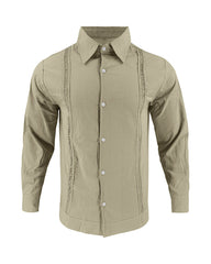 S-3XL Linen Solid Color Breathable Long Sleeve Shirt