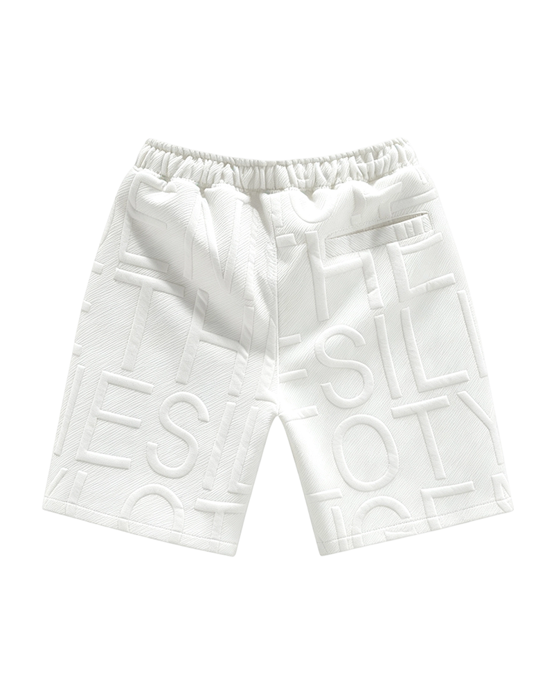 M-7XL American-style Embossed Chain-embellished Cropped Shorts