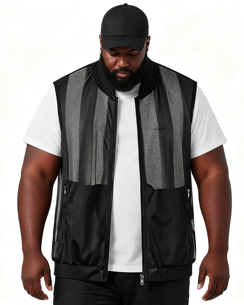 M-5XL Summer Mesh Stand Collar Vest Multi Pocket Vest (excluding T-shirt)