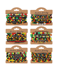 Black History Month Bohemian Multi-Layer Soft Pottery Stretch Bracelet