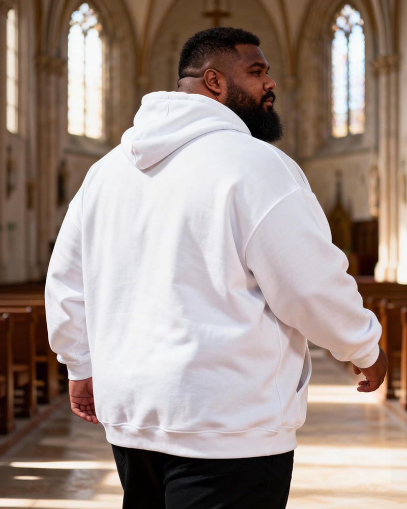 Big & Tall Men's JESUS Love Cross Print Hoodie