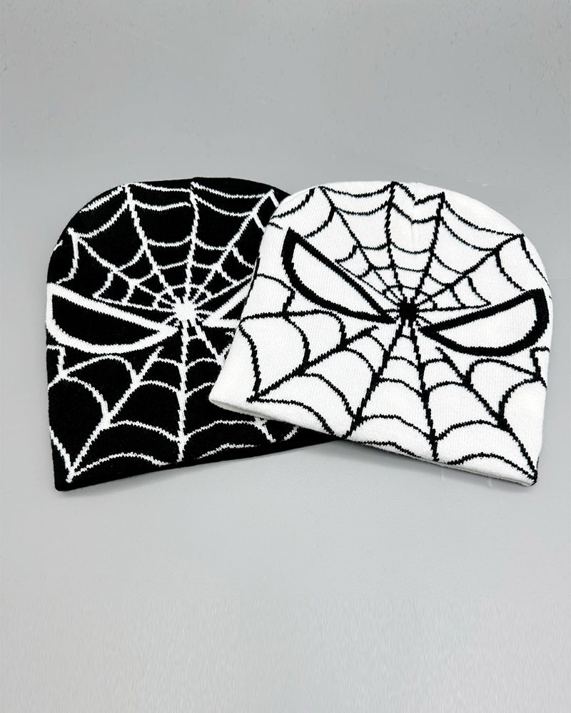 Spider Web Wool Hat Double Knit Hat
