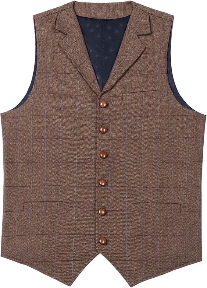 Big & Tall Men's Gentleman Business Casual Slim Fit Suit Vest XS-3XL