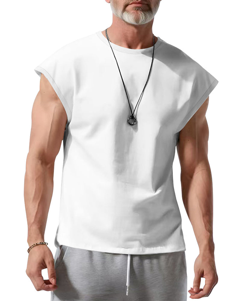 S-3XL American-style Summer Vest, Solid-color, Thin Tank Top T-shirt