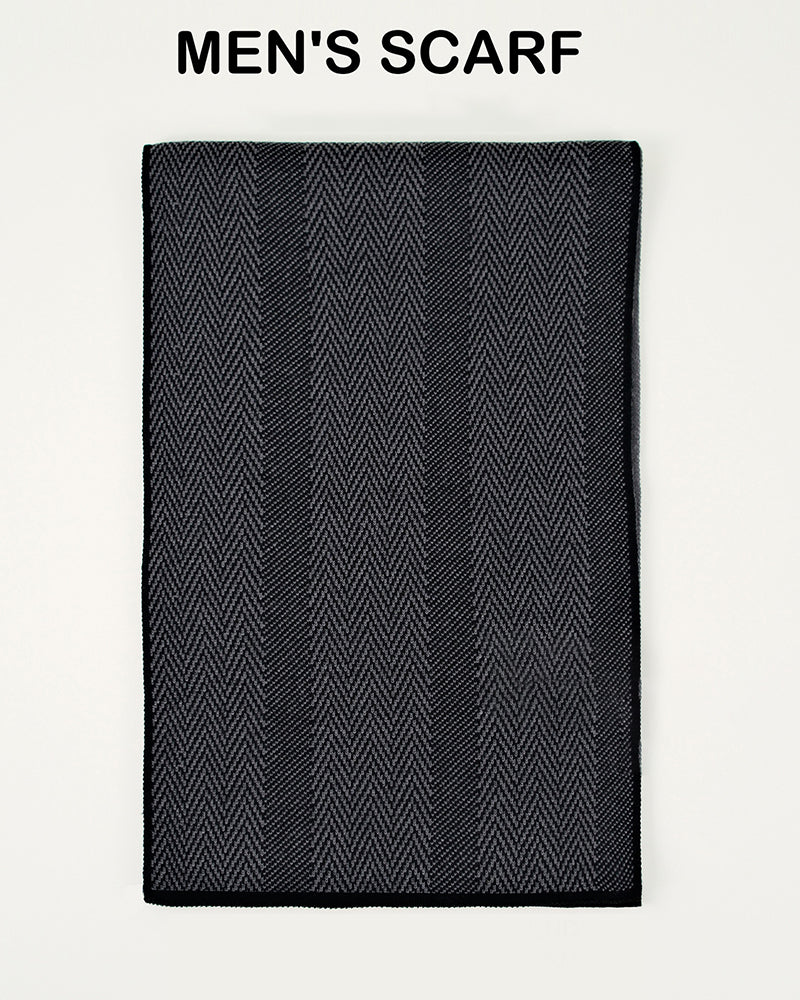 Autumn And Winter Business Herringman Fine Plaid Cashmere Knitted Scarf