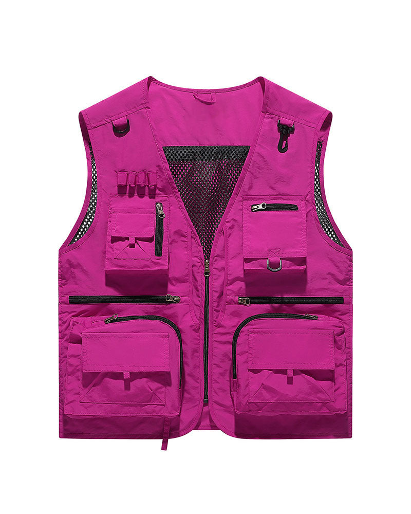 Big & Tall Men's Outdoor Mesh Quick-drying Multi-pocket Fishing Photography Vest S-6XL