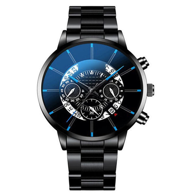 All-match Large Dial Quartz Calendar Steel Band Men's Watch
