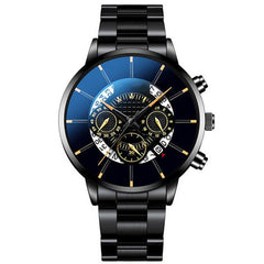 All-match Large Dial Quartz Calendar Steel Band Men's Watch