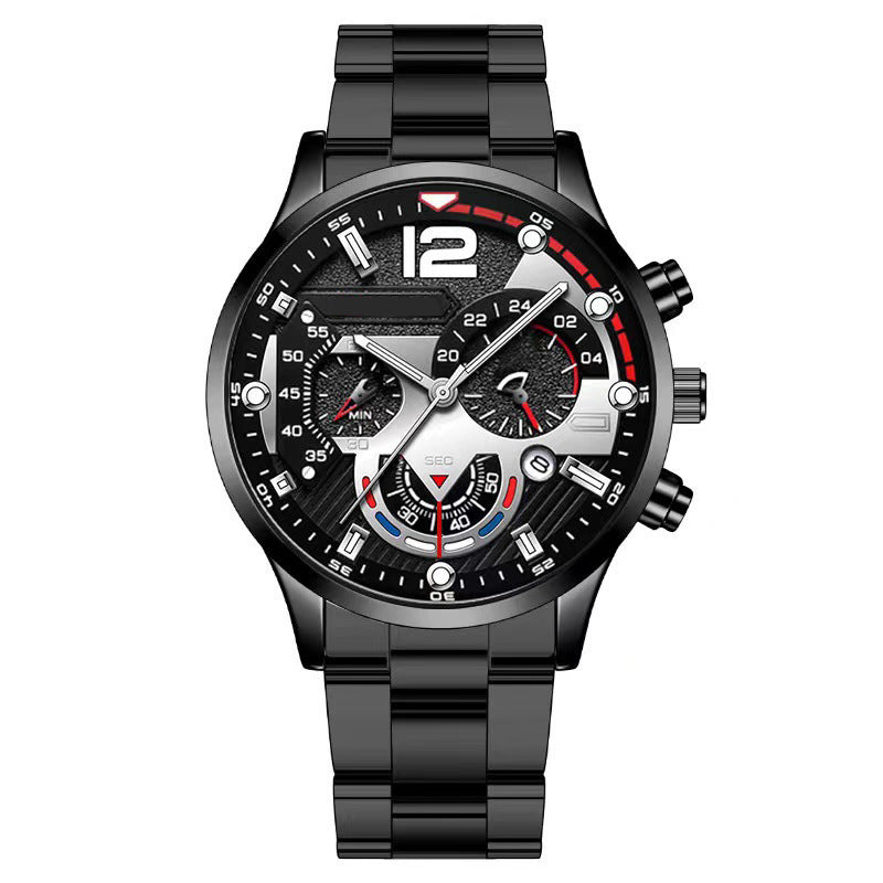 Steel Belt Calendar Business Wind Pointer Quartz Men's Watch